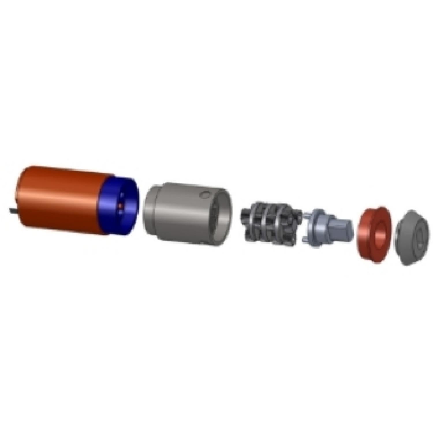 3D model of the parts of the custom actuator separated