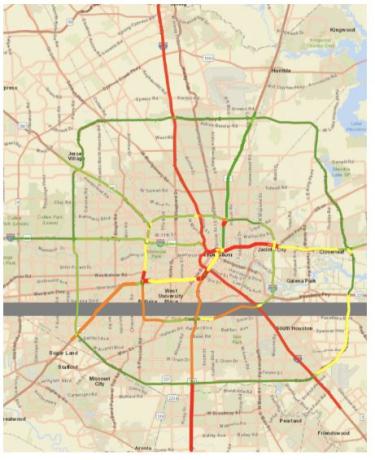Traffic jams in Houston