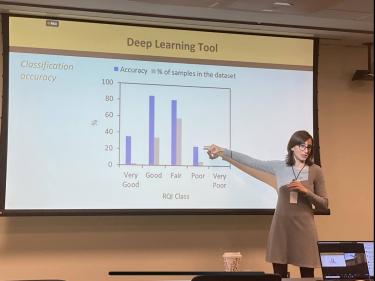 Torres-Machi presenting at the Data Science for Pavements symposium