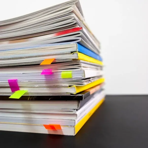 Reviewing tall stack of forms
