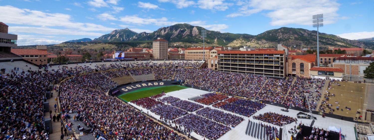 Graduation scene at Folsom Field