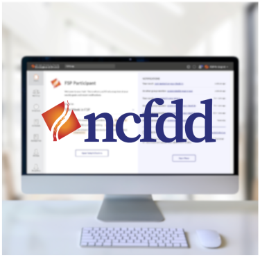 NCFDD logo on application screen on desktop computer