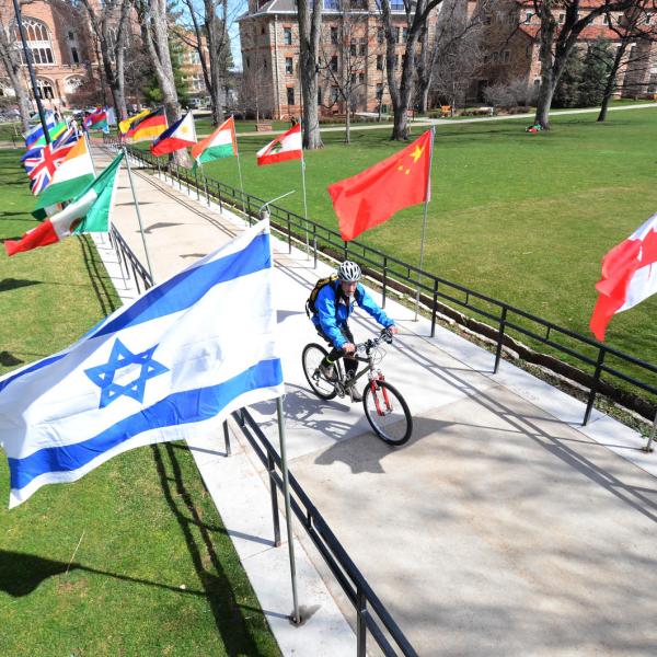 flags on campus