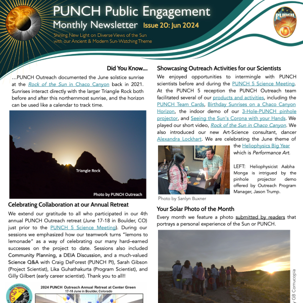 Screen capture of newsletter