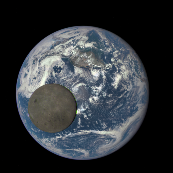 NASA photo of the Earth with Moon in foreground