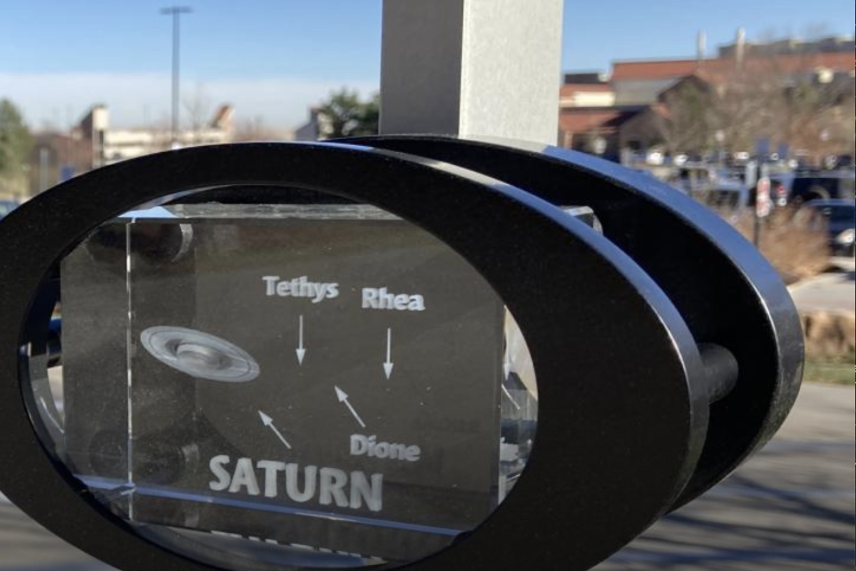 Part of the scale model solar system at Saturn location during fall