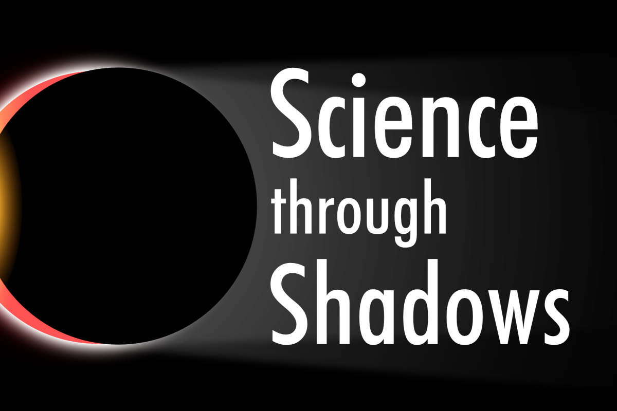 Science through Shadows text logo with graphic of a total solar eclipsei