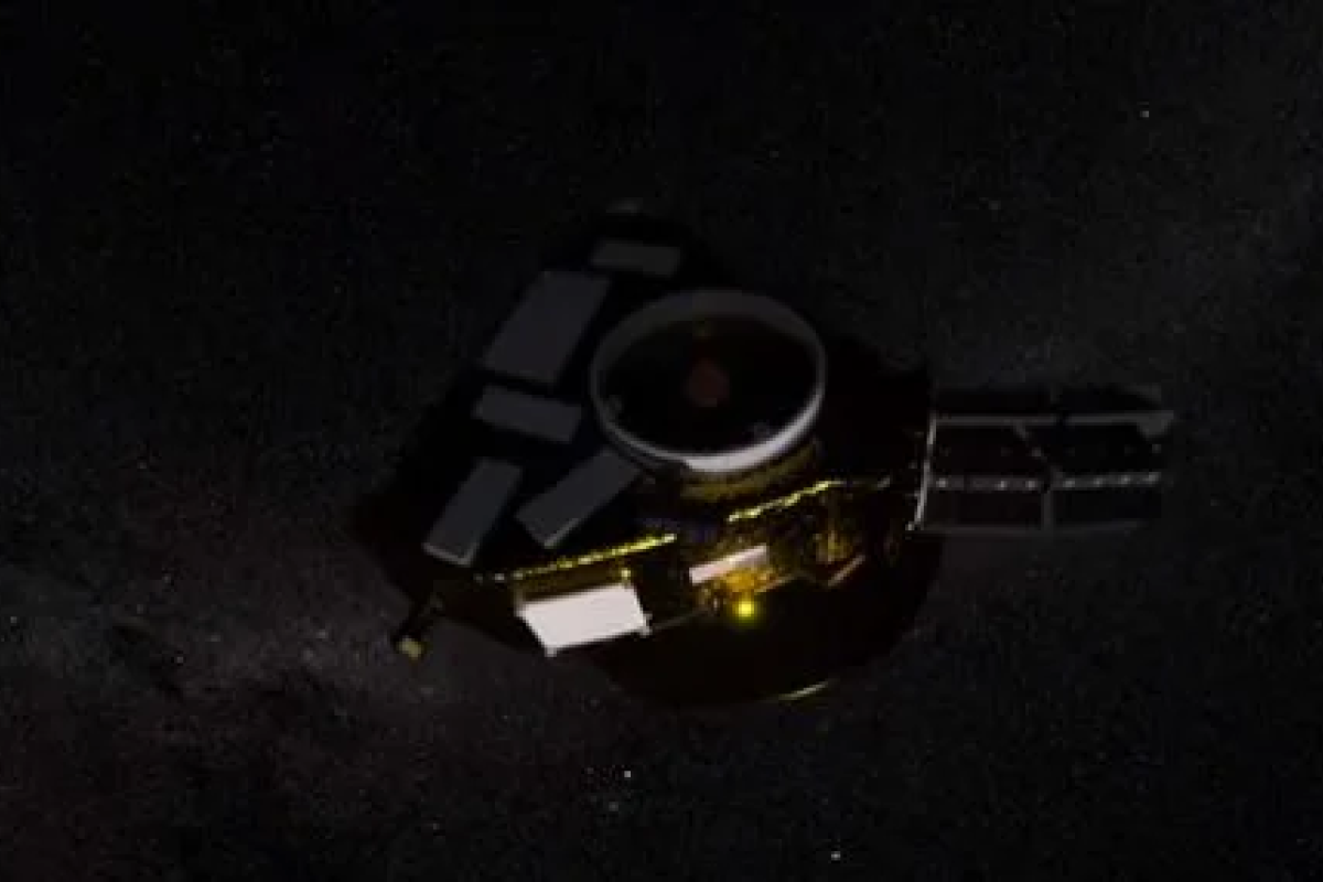 Still from short film MU69 shows model of New Horizon Spacecraft