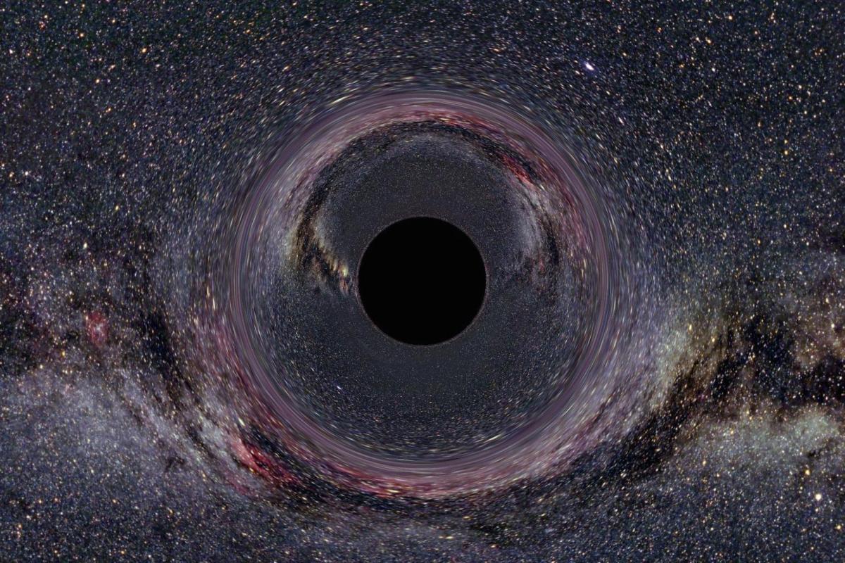 Artist illustration of a black hole in the center of the milky way