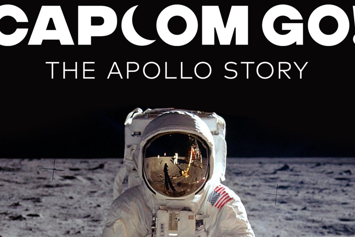 Photo of an astronaut on the moon with capcom go text