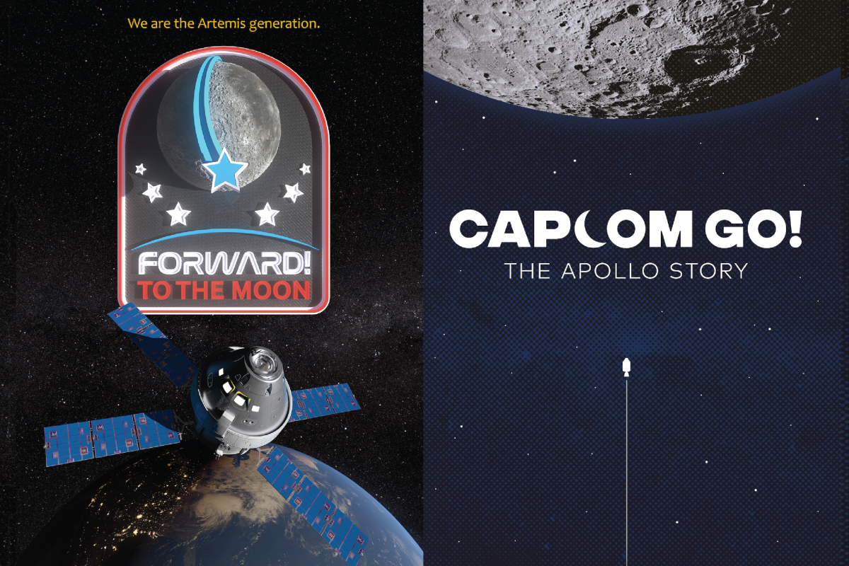 Posters from the films Forward to the Moon and Capcom Go
