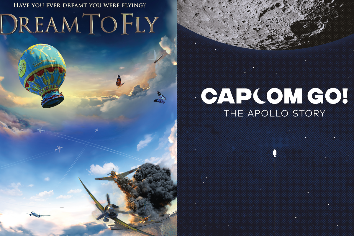 Posters from the films Dream to Fly and Capcom Go