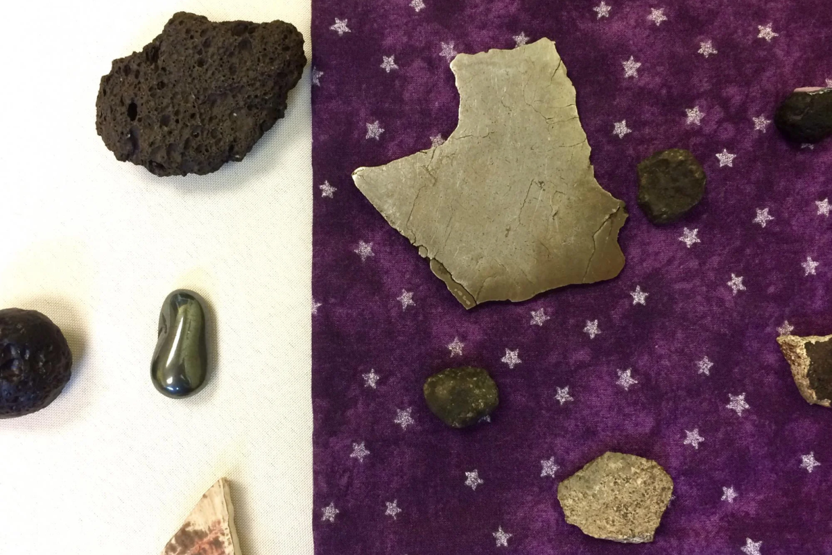 Photo of Fiske's meteorite and rock collection