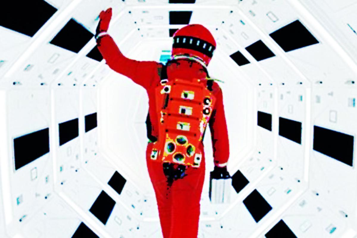 Still image from film 2001 a space odyssey of a person space ship