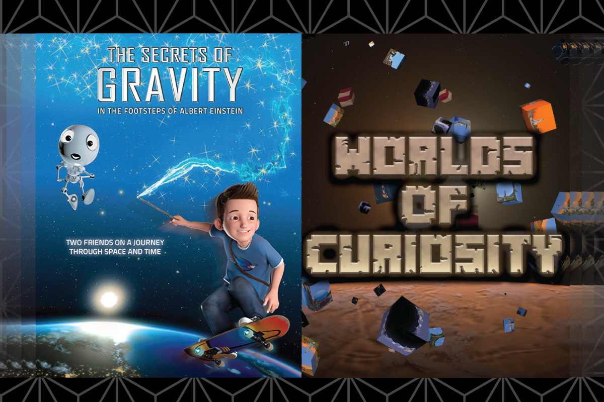 Posters from films secrets of gravity and worlds of curiosity