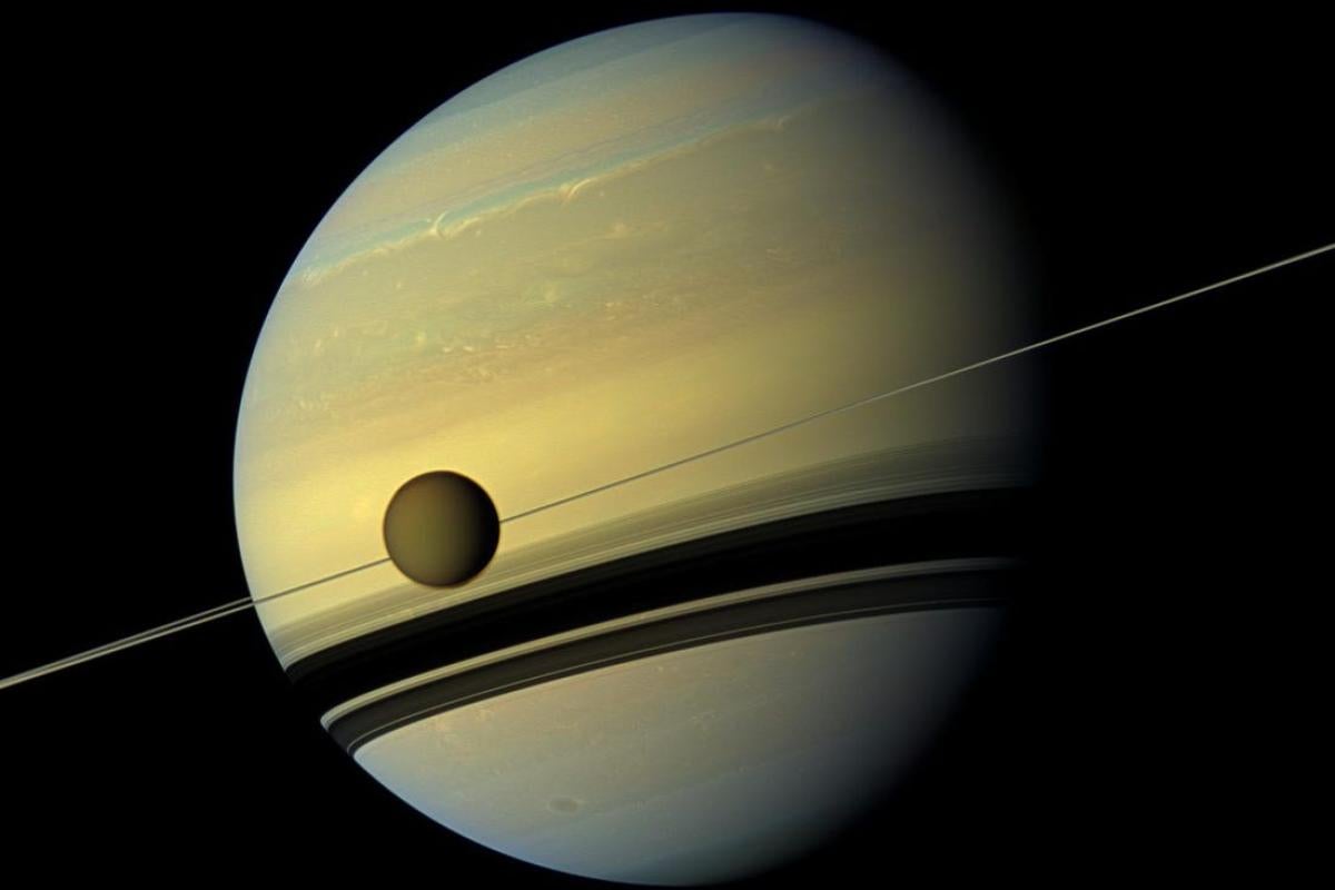 NASA Cassini image of Saturn and it's moon Titan