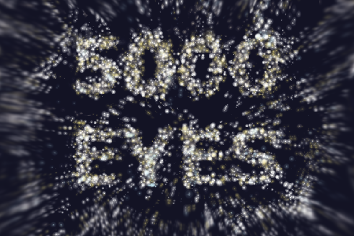 5000 eyes text with galaxy clusters in background
