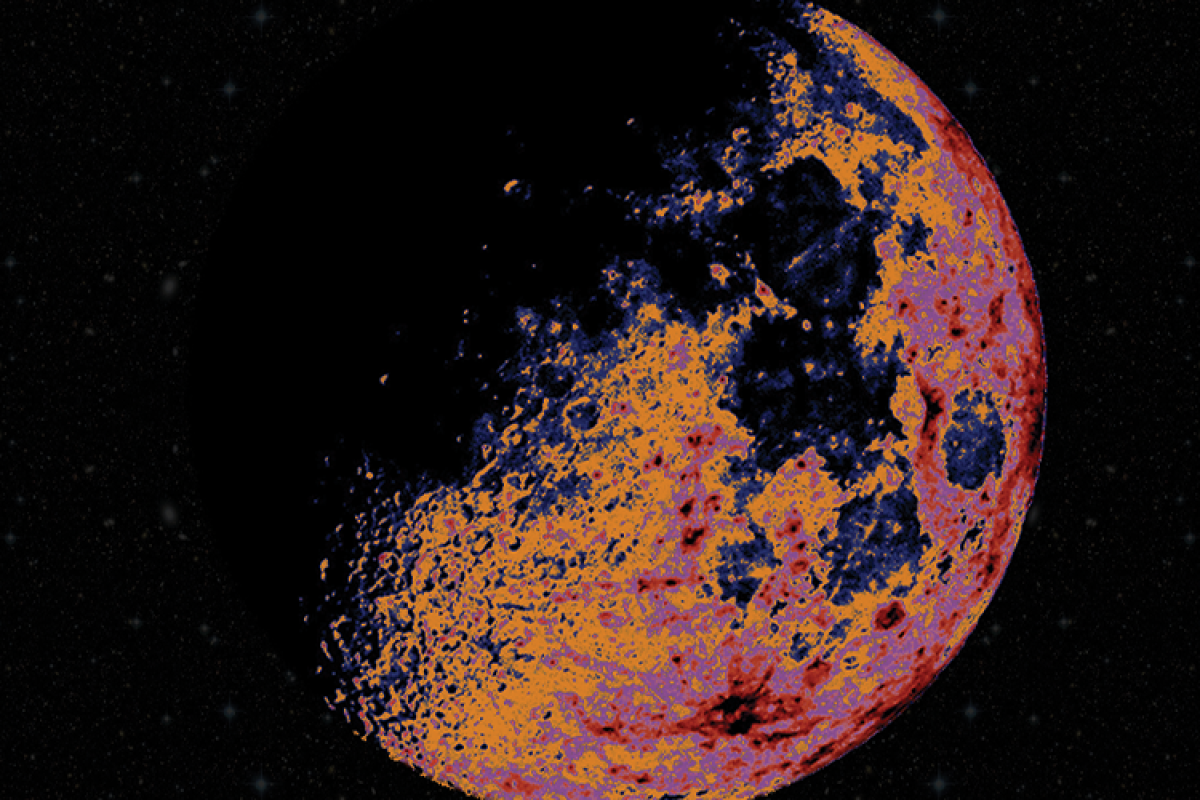 Artist impression of the waxing crescent moon