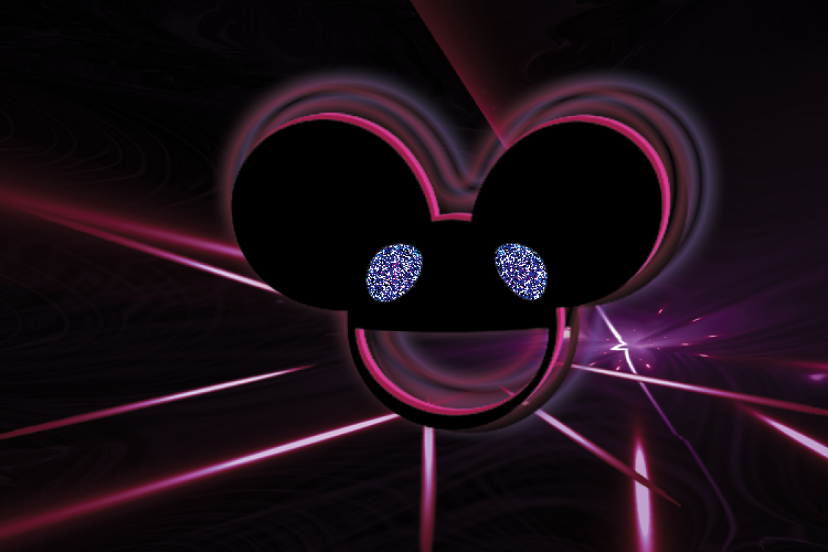 Artist silhouette of mouse head with lasers