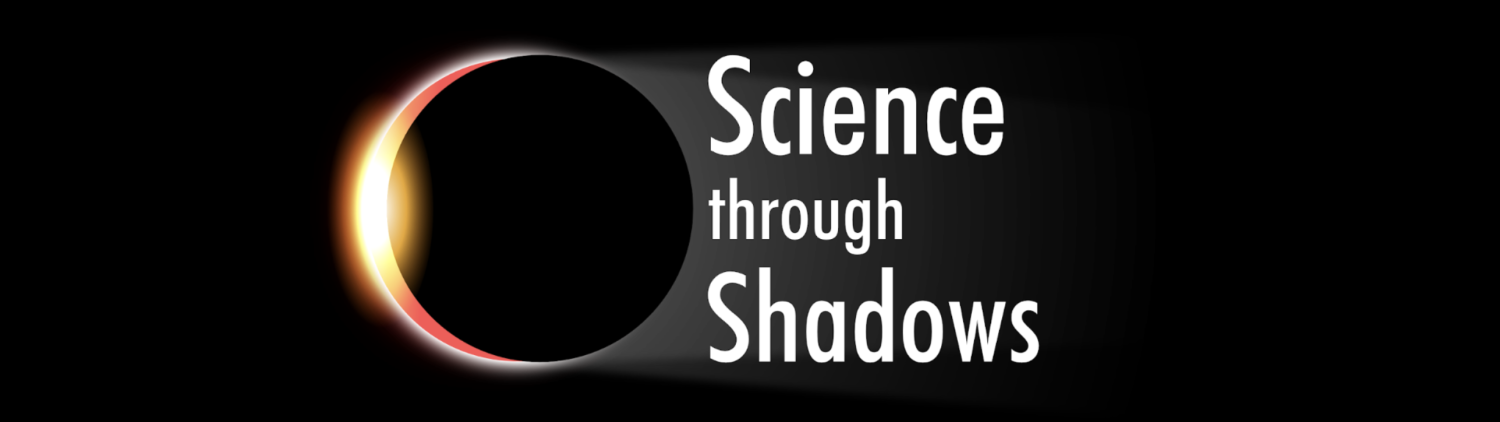 Science through Shadows text logo with graphic of a total solar eclipse