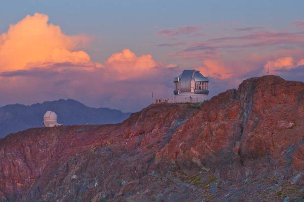 Big Astronomy photos of 2 observatories at sunset