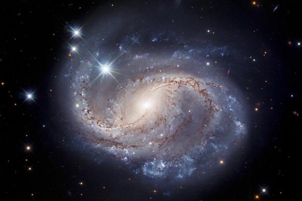 Hubble Space Telescope featuring a spiral galaxy