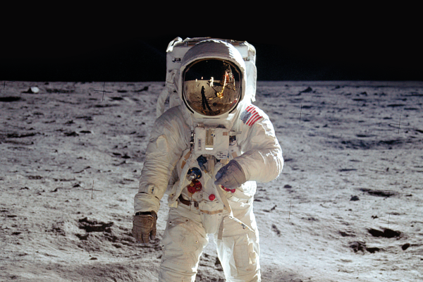 Photo of astronaut on the moon