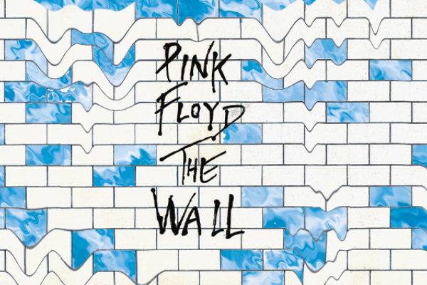 Pink Floyd the Wall album cover with liquid drips in wall