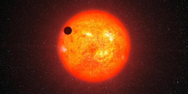 Artist impression of an exoplanet transiting its star