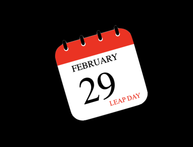 Graphic with a calendar and February 29 Leap Day written