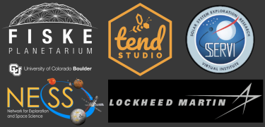 Fiske logo, Tend Studio logo, SSERVI logo, NESS logo and Lockheed Martin logo