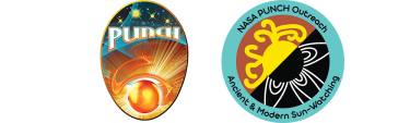 NASA PUNCH mission and Outreach logos with drawings of the sun