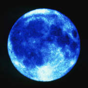 Photo of the Moon in ultraviolet light by the Ultraviolet Imaging Telescope carried by the Astro-2 Shuttle mission in March 1995. 