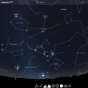 Graphic from Stellarium showing the eastern sky on December 7 at 9pm shows winter constellations rising