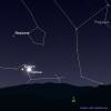 Graphic of the southwestern sky showing Neptune, Saturn and Venus
