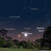 Graphic from Sky Safari app showing the crescent Moon and Venus before dawn