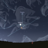 Graphic from Stellarium showing the eastern horizon with Venus in Taurus the bull
