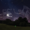 Graphic from Sky Safari showing the eastern horizon with Jupiter and Venus very close