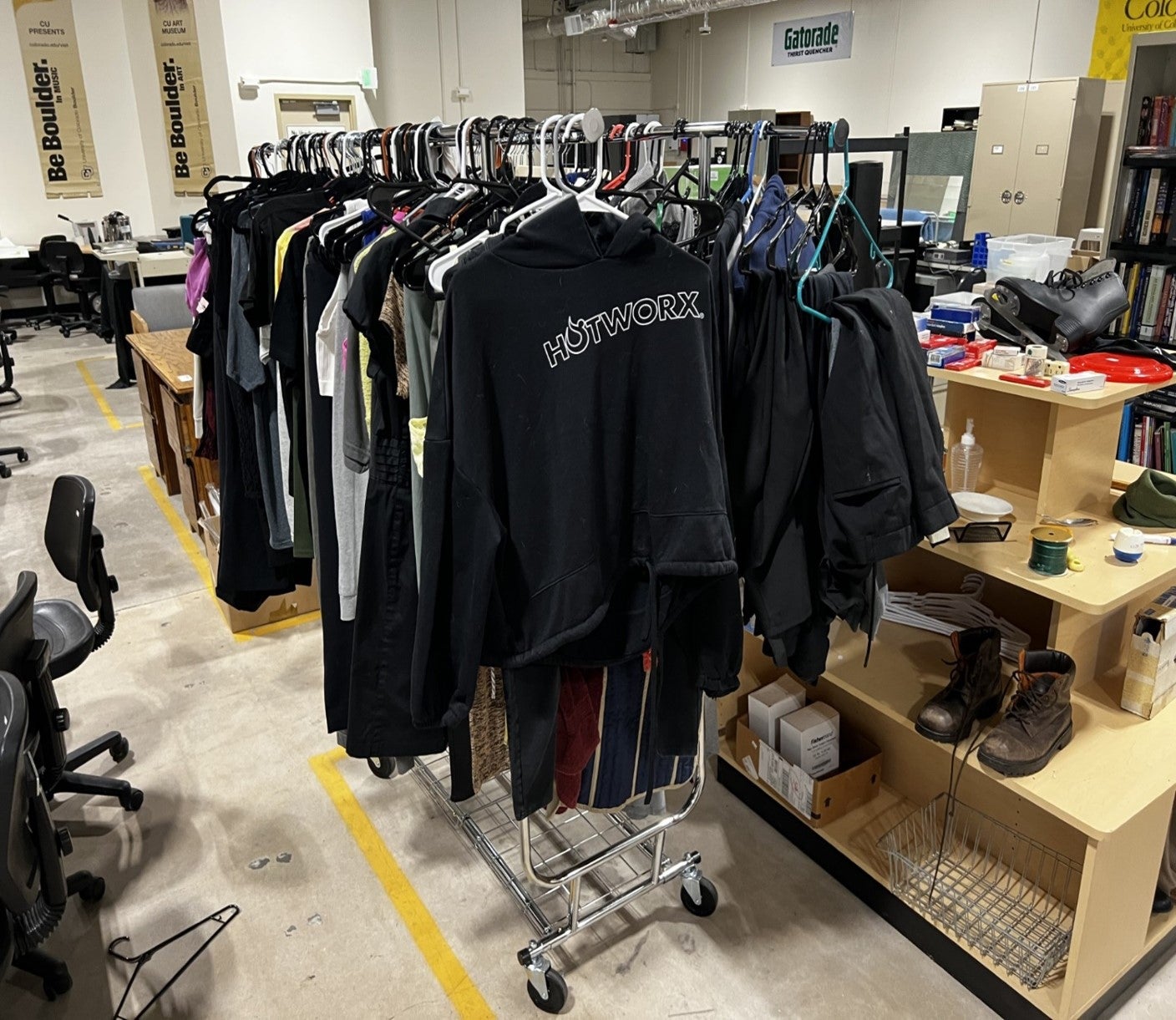 clothing at the CU Boulder Surplus Store