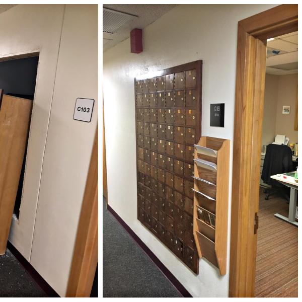 Mailboxes have been relocated from room C103 to C119