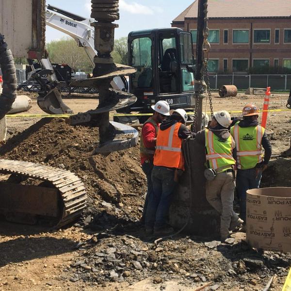 Pier Drilling for the Addition