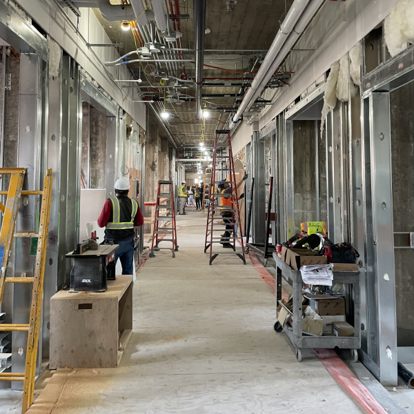 inside Hellems during renovation