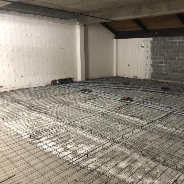 Basement floor laying