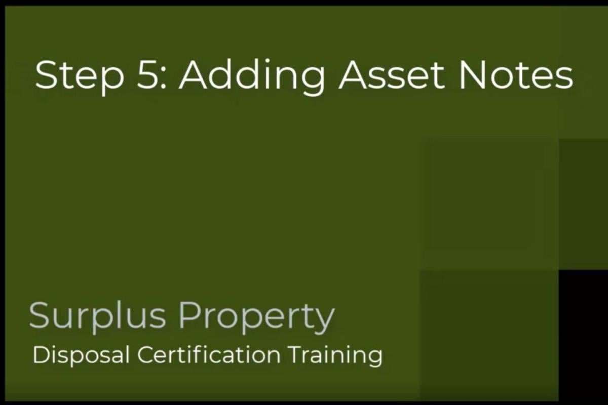 Adding Notes To An Asset's Record Video