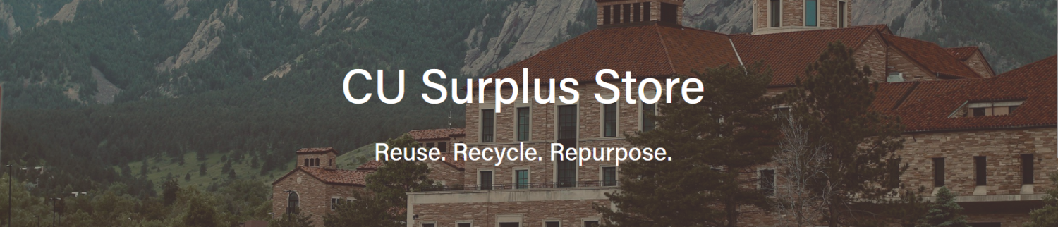 CU Boulder Surplus Store newsletter header image