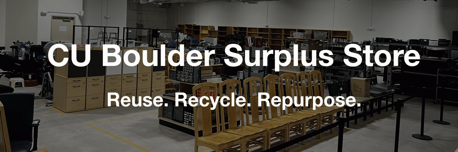CU Boulder Surplus Store newsletter header