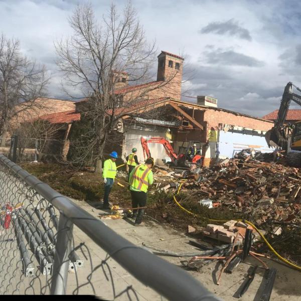 Demolition is underway at the IMIG Music building