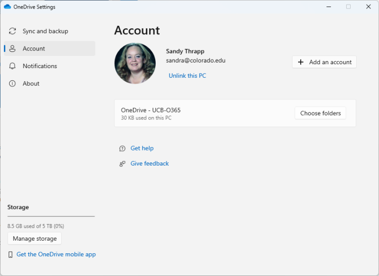 one drive account page