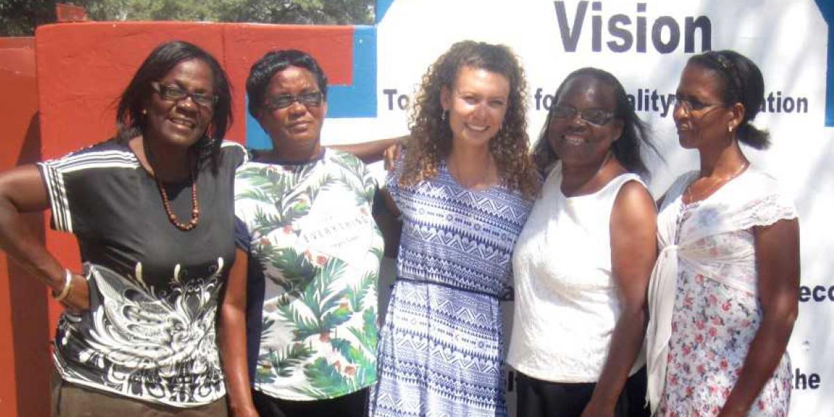 Emma Carroll with women from Namibia village