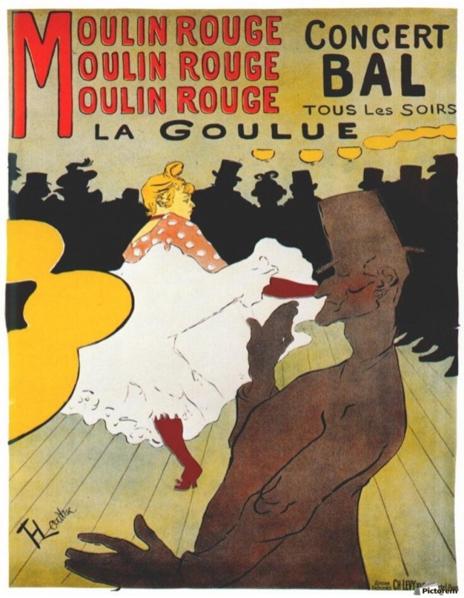 postcard illustration of moulin rouge